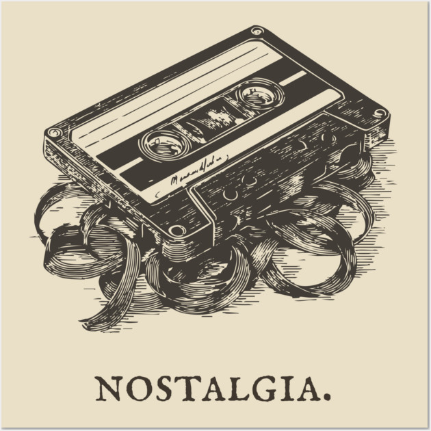 Retro Cassette Tape Analog Nostalgia Illustration Wall Art by TuncGK