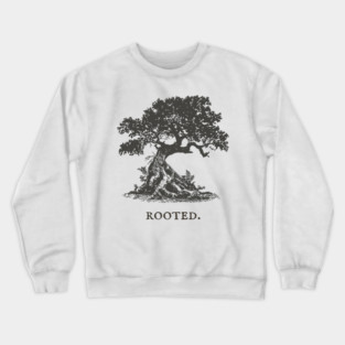 Ancient Oak Tree of Life Vintage Nature Illustration Crewneck Sweatshirt