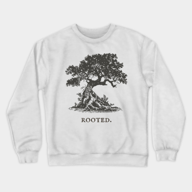 Ancient Oak Tree of Life Vintage Nature Illustration Crewneck Sweatshirt by TuncGK