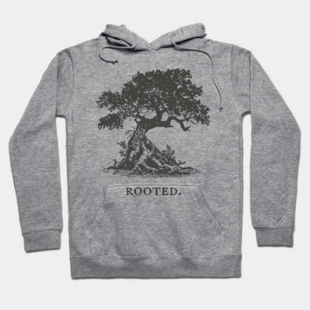 Ancient Oak Tree of Life Vintage Nature Illustration Hoodie by TuncGK