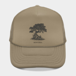 Ancient Oak Tree of Life Vintage Nature Illustration Hat