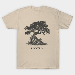 Ancient Oak Tree of Life Vintage Nature Illustration T-Shirt
