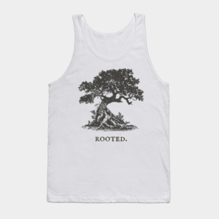 Ancient Oak Tree of Life Vintage Nature Illustration Tank Top