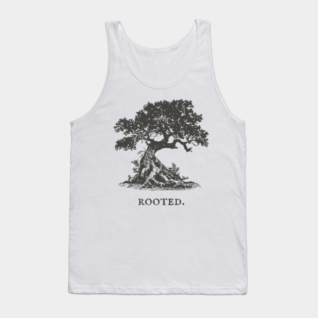 Ancient Oak Tree of Life Vintage Nature Illustration Tank Top by TuncGK