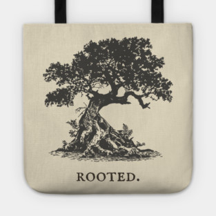 Ancient Oak Tree of Life Vintage Nature Illustration Tote