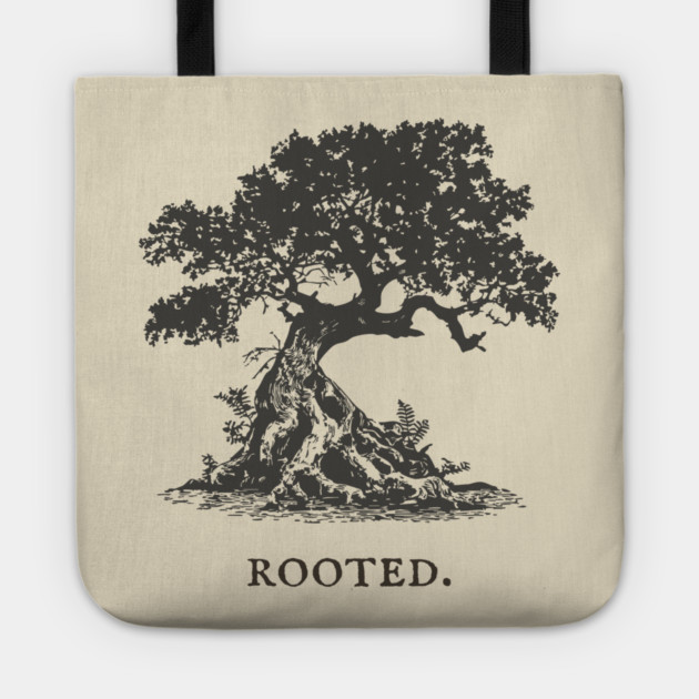 Ancient Oak Tree of Life Vintage Nature Illustration Tote by TuncGK