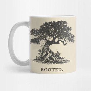 Ancient Oak Tree of Life Vintage Nature Illustration Mug
