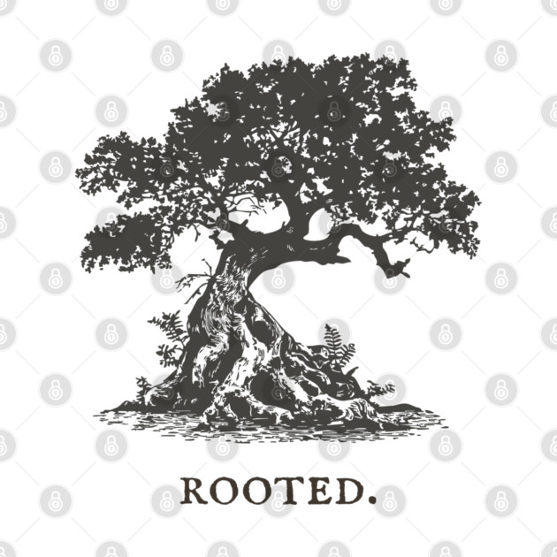 Ancient Oak Tree of Life Vintage Nature Illustration by TuncGK