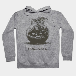 Cozy Terrarium Sanctuary with Snail Illustration Hoodie