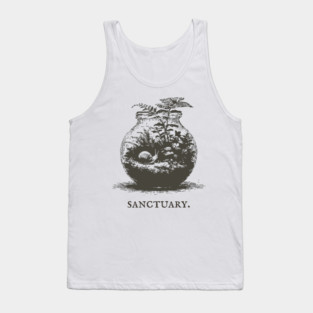 Cozy Terrarium Sanctuary with Snail Illustration Tank Top