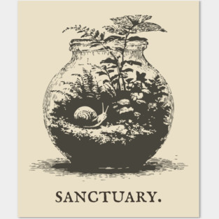 Cozy Terrarium Sanctuary with Snail Illustration Posters and Art