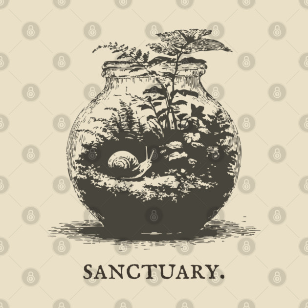 Cozy Terrarium Sanctuary with Snail Illustration by TuncGK