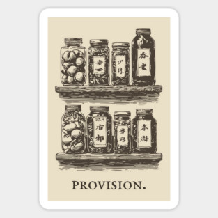 Rustic Farmhouse Pantry Canning Jar Illustration Sticker