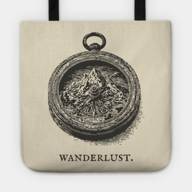 Vintage Mountain Compass for the Adventurer Tote by TuncGK