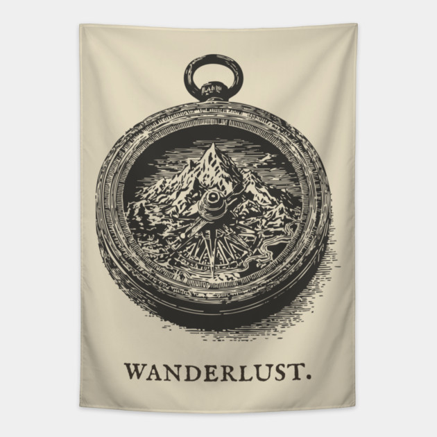 Vintage Mountain Compass for the Adventurer Tapestry by TuncGK