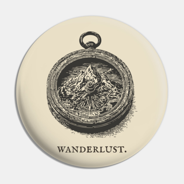 Vintage Mountain Compass for the Adventurer Pin by TuncGK