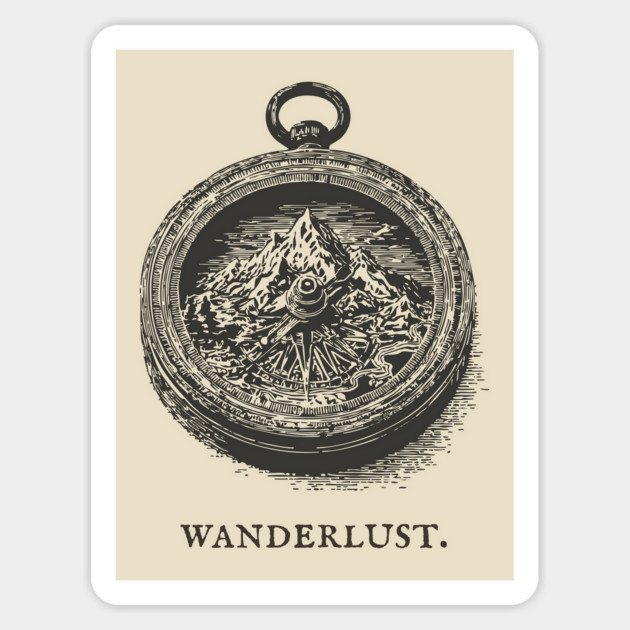 Vintage Mountain Compass for the Adventurer Magnet by TuncGK