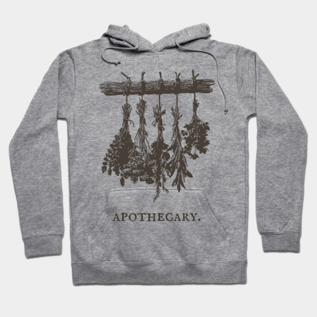 Vintage Hanging Herbs Apothecary Illustration Hoodie by TuncGK