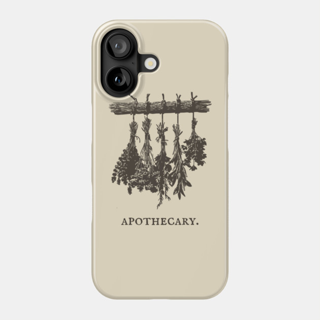 Vintage Hanging Herbs Apothecary Illustration Phone Case by TuncGK