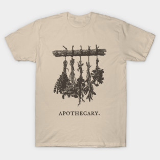 Vintage Hanging Herbs Apothecary Illustration T-Shirt