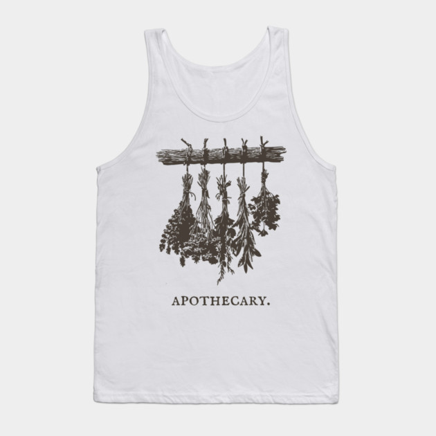 Vintage Hanging Herbs Apothecary Illustration Tank Top by TuncGK