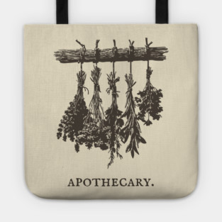 Vintage Hanging Herbs Apothecary Illustration Tote