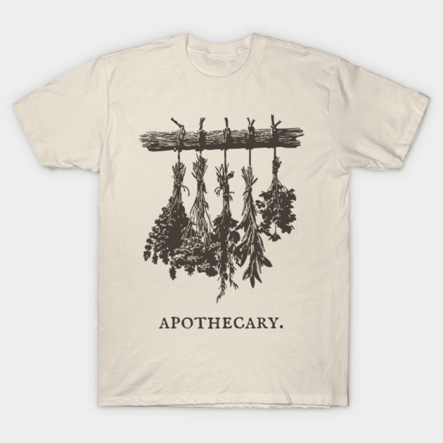 Vintage Hanging Herbs Apothecary Illustration T-Shirt by TuncGK