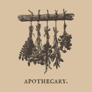 Vintage Hanging Herbs Apothecary Illustration T-Shirt