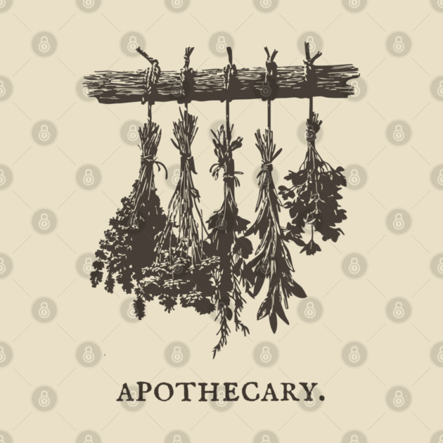 Vintage Hanging Herbs Apothecary Illustration by TuncGK