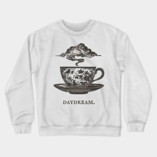 Surreal Teacup with Cloud Vintage Illustration Crewneck Sweatshirt