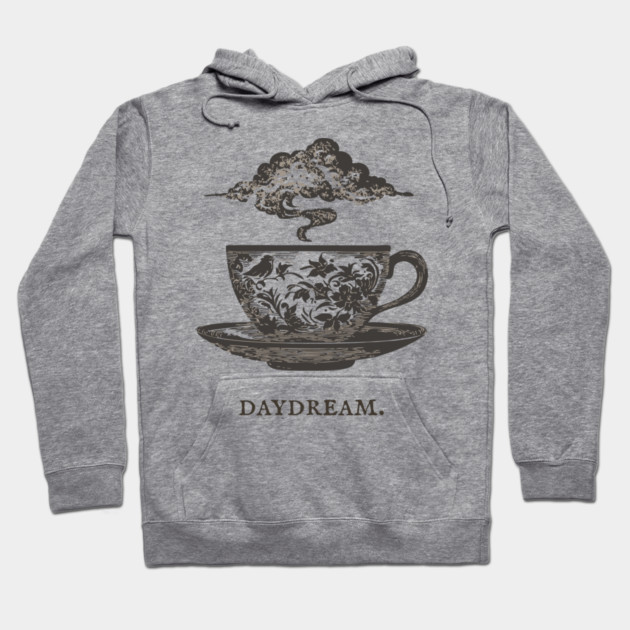 Surreal Teacup with Cloud Vintage Illustration Hoodie by TuncGK