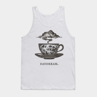 Surreal Teacup with Cloud Vintage Illustration Tank Top