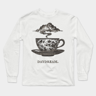 Surreal Teacup with Cloud Vintage Illustration Long Sleeve T-Shirt