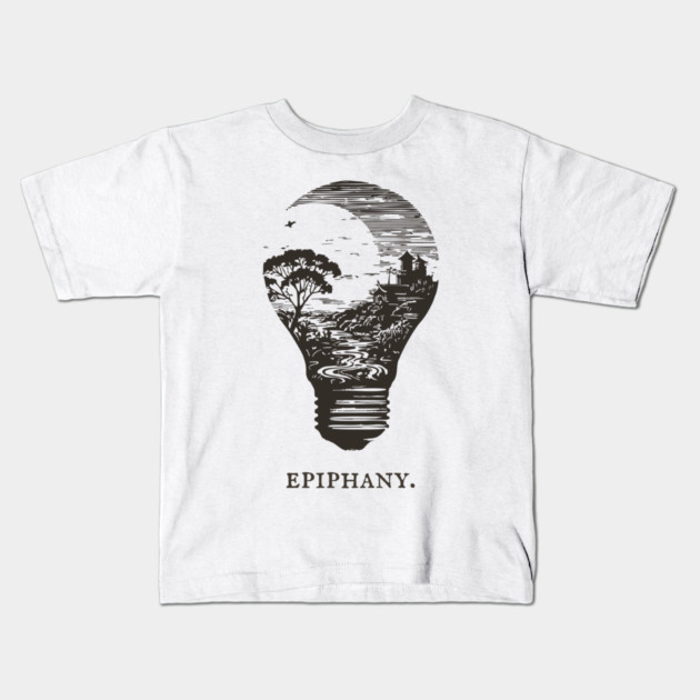 World in a Lightbulb Creative Epiphany Illustration Kids T-Shirt by TuncGK