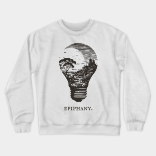 World in a Lightbulb Creative Epiphany Illustration Crewneck Sweatshirt