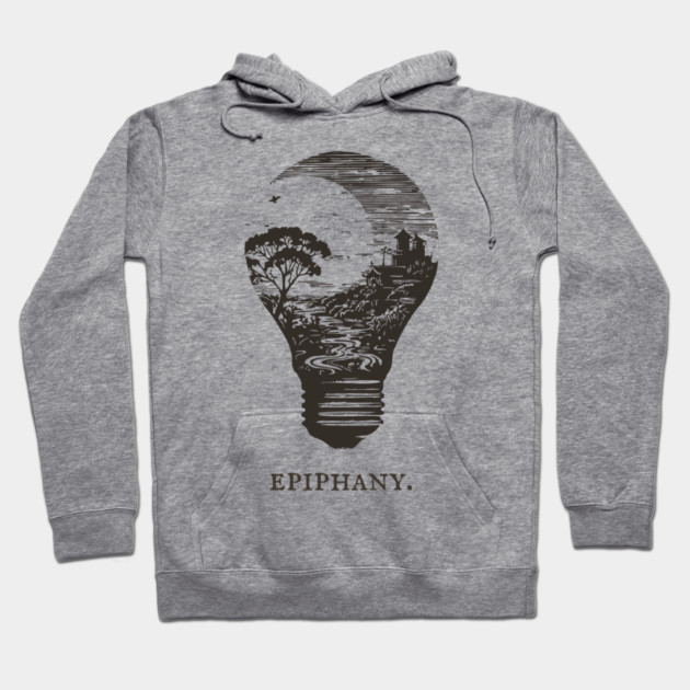 World in a Lightbulb Creative Epiphany Illustration Hoodie by TuncGK
