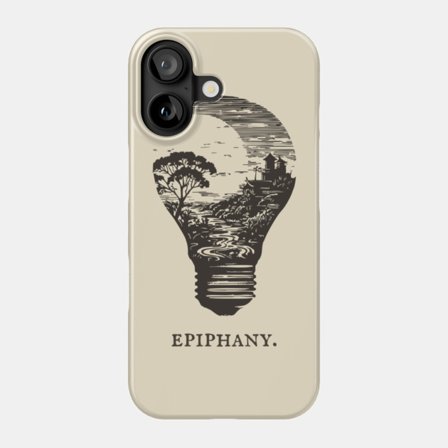World in a Lightbulb Creative Epiphany Illustration Phone Case by TuncGK
