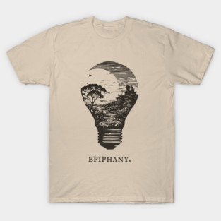 World in a Lightbulb Creative Epiphany Illustration T-Shirt