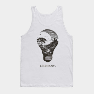 World in a Lightbulb Creative Epiphany Illustration Tank Top