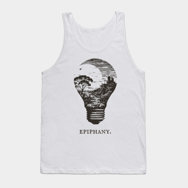 World in a Lightbulb Creative Epiphany Illustration Tank Top by TuncGK