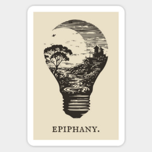 World in a Lightbulb Creative Epiphany Illustration Sticker