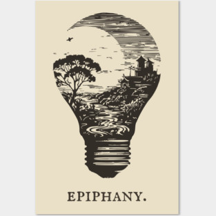 World in a Lightbulb Creative Epiphany Illustration Posters and Art