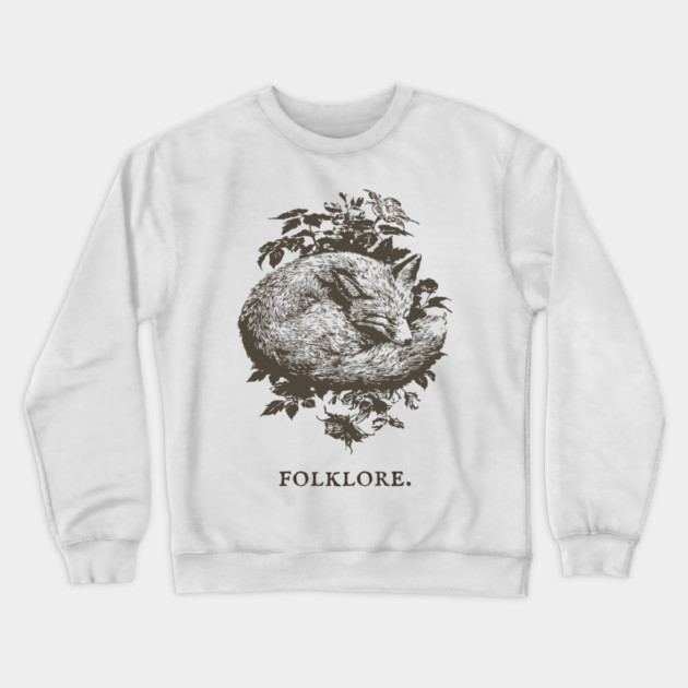 Sleeping Fox in a Thicket Fairytale Illustration Crewneck Sweatshirt by TuncGK