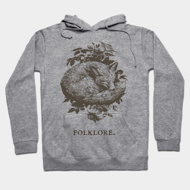 Sleeping Fox in a Thicket Fairytale Illustration Hoodie by TuncGK