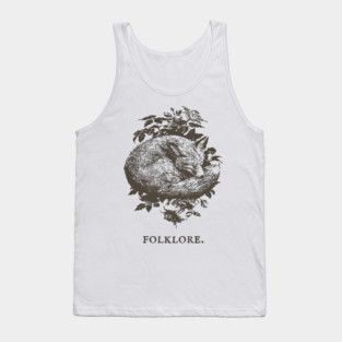 Sleeping Fox in a Thicket Fairytale Illustration Tank Top