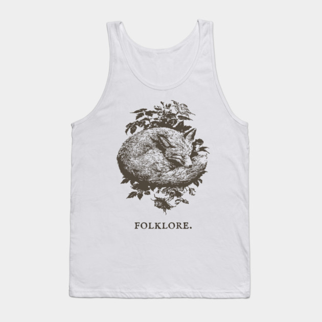 Sleeping Fox in a Thicket Fairytale Illustration Tank Top by TuncGK