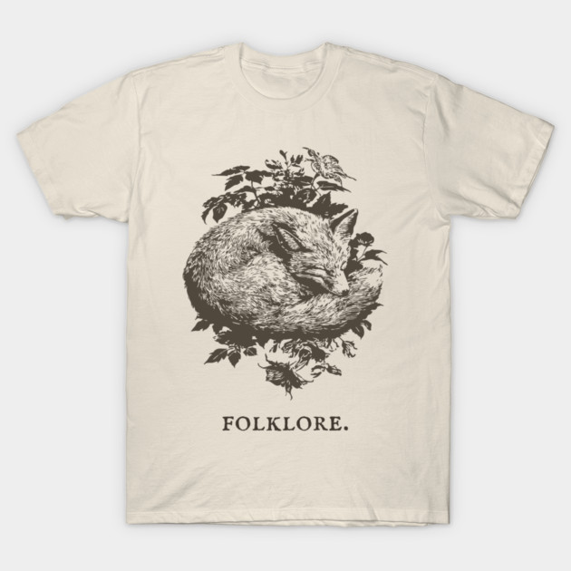 Sleeping Fox in a Thicket Fairytale Illustration T-Shirt by TuncGK