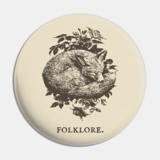 Sleeping Fox in a Thicket Fairytale Illustration Pin