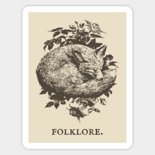 Sleeping Fox in a Thicket Fairytale Illustration Magnet