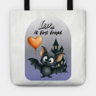 Love at First Fright Bat – Cute Halloween Balloon Design Tote